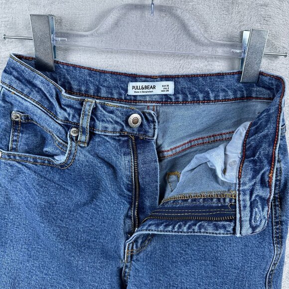 Pull & Bear Jegging Jeans Perfect Fitting Mom Tapered Denim Blue Womens Size 4 - Picture 9 of 11